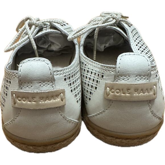 Cole Haan Grandseries White Perforated Leather Lace-Up Oxfords Sz 8.5 - Picture 4 of 6